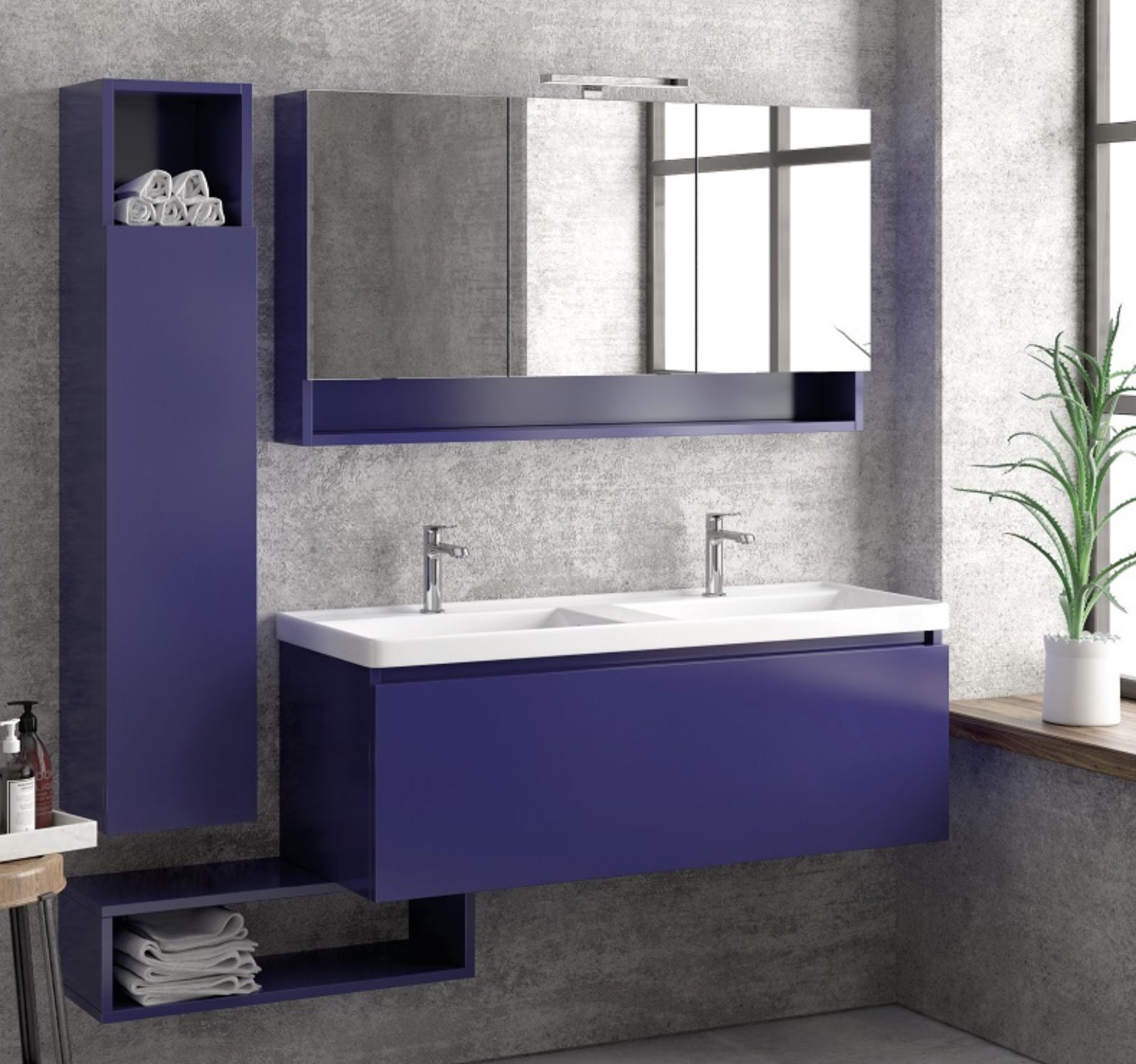 Karag Space Blu Notte 120×47cm – Έπιπλο μπάνιου | Casa Solutions Gekas