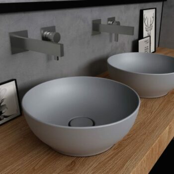 Orabella trend round 02 grey matt – Επκαθήμενος νιπτήρας Πορσελάνης Ø38cm - Image 2