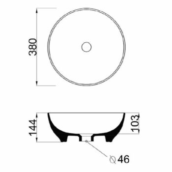 Orabella trend round 02 grey matt – Επκαθήμενος νιπτήρας Πορσελάνης Ø38cm - Image 3