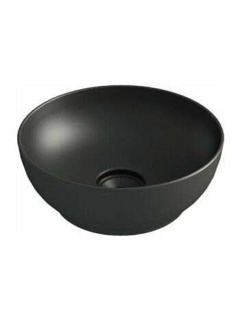 Orabella trend round 02 black matt - Επικαθήμενος νιπτήρας Πορσελάνης Ø38cm