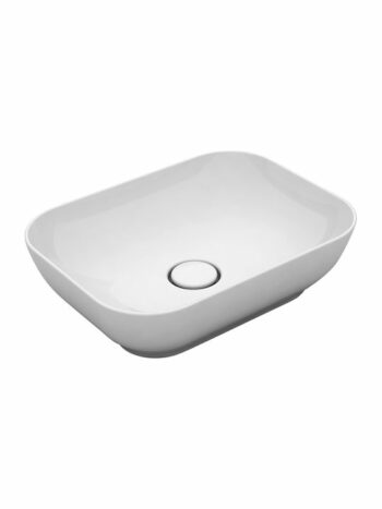 Orabella trend rectangular white glossy – Επικαθήμενος νιπτήρας Πορσελάνης 50x38×14,4 cm