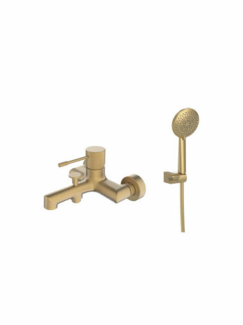 Terra Brushed Gold Μπαταρία λουτρού με τηλέφωνο πλήρες σετ