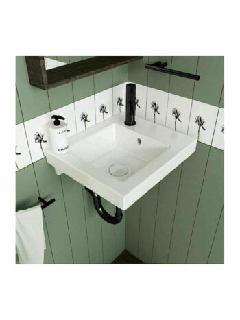 Orabella type 40 white glossy - Νιπτήρας επιτοίχιος κρεμαστός πορσελάνης 40x35x5