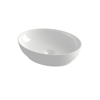 Orabella trend oval 02 white glossy – Νιπτήρας επικαθήμενος πορσελάνης 50x38x14,4 - Image 4