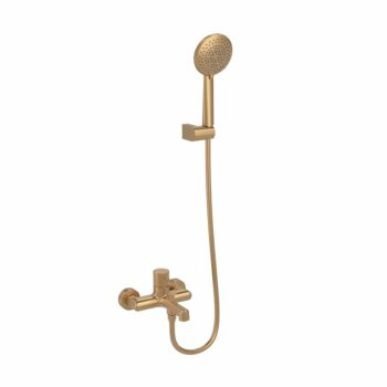 Terra Brushed Gold Μπαταρία λουτρού με τηλέφωνο πλήρες σετ - Image 4