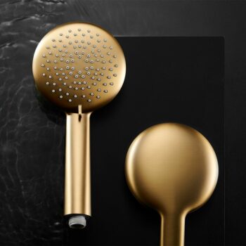 Terra Brushed Gold Μπαταρία λουτρού με τηλέφωνο πλήρες σετ - Image 5