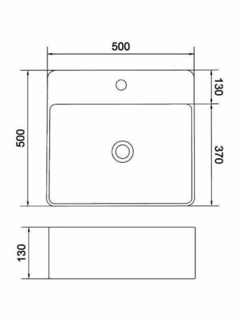 Orabella Tokyo 03 white glossy – Νιπτήρας επικαθήμενος πορσελάνης 50x50x13 - Image 3