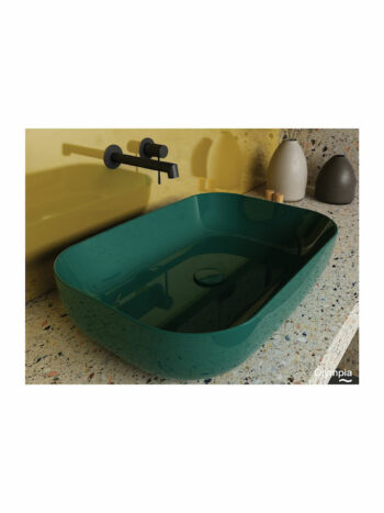 Orabella metamorfosis verde lucido - Επικαθήμενος νιπτήρας Πορσελάνης 60x42x14 - Image 2
