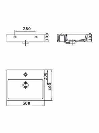 Tema Creavit NX242-Νιπτήρας επικαθήμενος ορθογώνιος 50x40 - Image 3