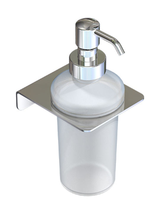Verdi Epsilon-Διανομέας υγρού σαπουνιού (Dispenser) γυάλινος επιτοίχιος  80x95x180mm chrome | Casa Solutions Gekas