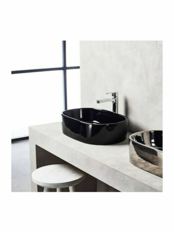 Tema Corona Black Shiny-Νιπτήρας επικαθήμενος οβάλ 55x35x14cm - Image 3