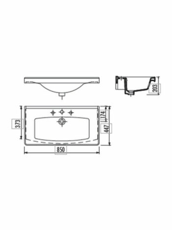 Tema Creavit Superior White-Νιπτήρας ένθετος ορθογώνιος 85x44,7x20,3cm - Image 4