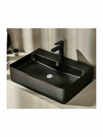Tema New Strata Black Matt-Νιπτήρας επικαθήμενος ορθογώνιος 60,5x41,5x13cm