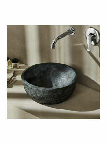 Tema Pietra Anthracite-Νιπτήρας επικαθήμενος στρογγυλός πέτρινος Ø40