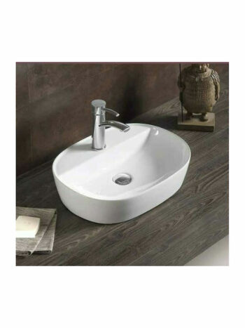 Tema Pure White-Νιπτήρας επικαθήμενος οβάλ 60x40x12,5cm