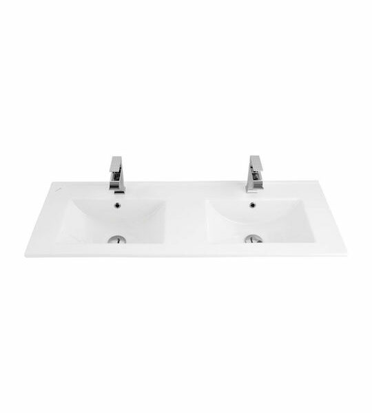 Tema Creavit Slim White-Νιπτήρας ένθετος ορθογώνιος διπλός 121x46x18,3cm