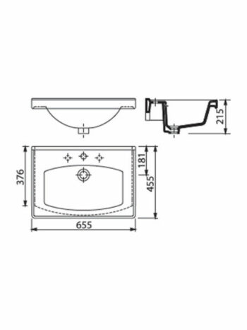 Tema Creavit Superior White-Νιπτήρας ένθετος ορθογώνιος 65,5x45,5x21,5cm - Image 4