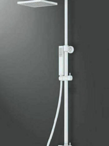 Eurorama Quadra 144065-300 Στήλη ντους ρυθμιζόμενη 83-144cm με μπαταρία White Matt - Image 3