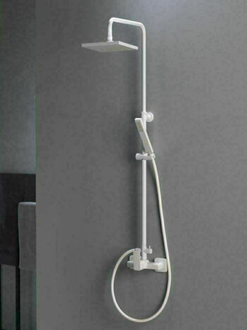 Eurorama Quadra 144065-300 Στήλη ντους ρυθμιζόμενη 83-144cm με μπαταρία White Matt