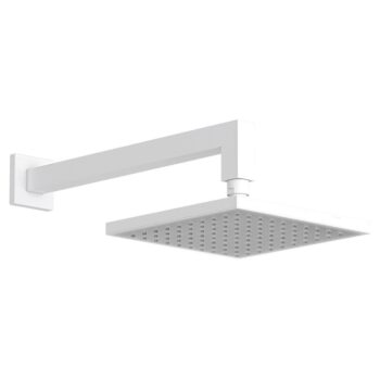 Almar Emotion E044077-300+R50802-300 -Κεφαλή ντους ABS ανακλινόμενη τετράγωνη 20x20cm με βραχίονα 35cm White Matt