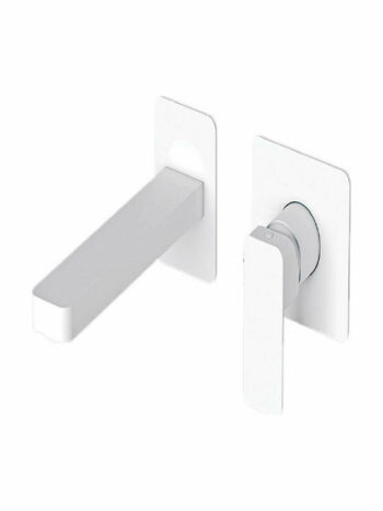 Eurorama Quadra 144904-400 Σετ Μίκτης και στόμιο εντοιχισμού νιπτήρα 1 εξόδου White Matt