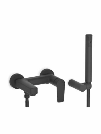 Eurorama Slot 135210-400 Μπαταρία λουτρού αναμεικτική επιτοίχια πλήρες σετ Black Matt