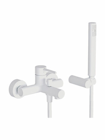 Eurorama Tonda 145210-300 Μπαταρία λουτρού αναμεικτική επιτοίχια πλήρες σετ White Matt