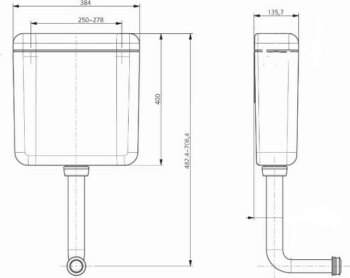 Tema Siamp Eco HL Niagara 33802- Καζανάκι επίτοιχο πλαστικό υψηλής πίεσης Λευκό - Image 2