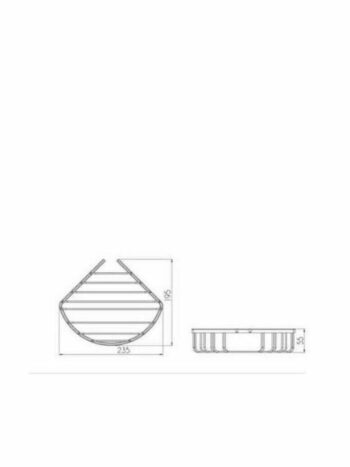 Tema 74003 -Ραφιέρα τριπλή επιτοίχια γωνιακή 20x20x51cm chrome - Image 2