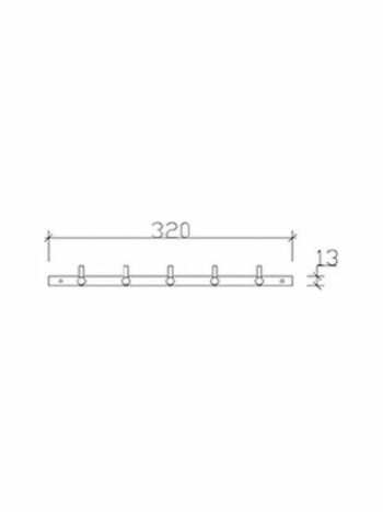Tema Prima 74305-Πενταπλό άγκιστρο μπάνιου επίτοιχο 32cm chrome - Image 2
