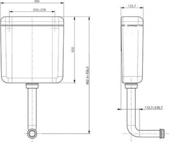 Tema Siamp Eco Low Level 33801- Καζανάκι επίτοιχο πλαστικό υψηλής πίεσης Λευκό - Image 2