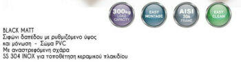 Tema 93736-1N Κανάλι ντουζιέρας (σιφώνι) δαπέδου 60cm ανοξείδωτο Μαύρο με μόνωση - Image 2
