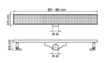 Tema 93736-1N Κανάλι ντουζιέρας (σιφώνι) δαπέδου 60cm ανοξείδωτο Μαύρο με μόνωση - Image 3
