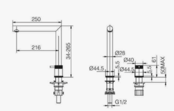 Μπαταρία Κουζίνας Πάγκου Βυθιζόμενη-Imex Itaca Chrome GCE018 - Image 4