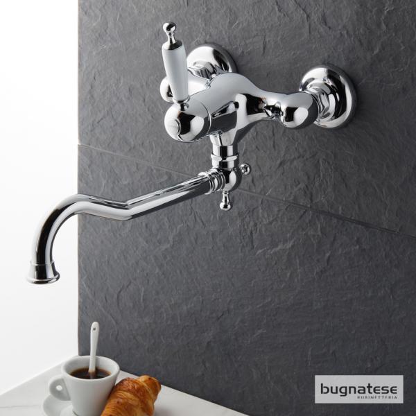 Bugnatese Oxford 6340-100 Μπαταρία κουζίνας τοίχου με περιστρεφόμενο ρουξούνι Chrome