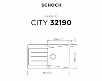 Schock Cristalite City 32190-1401 Νεροχύτης ένθετος Μ86xΠ50cm Nero - Image 2