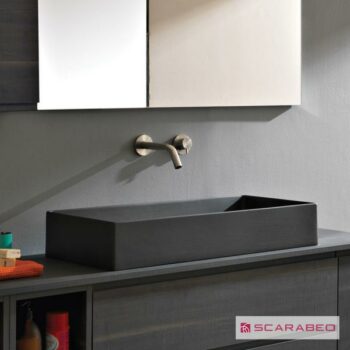 Scarabeo Teorema 5102-401 Νιπτήρας επικαθήμενος 80x40 cm από πορσελάνη Ardesia (black matt)