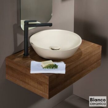Bianco Ceramica Lupo 33010-311 Νιπτήρας επικαθήμενος στρογγυλός Φ45 cm από πορσελάνη Ivory matt