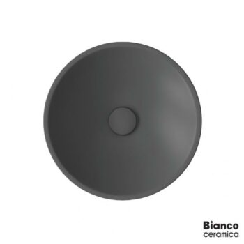 Bianco Ceramica Lupo 33010-421 Νιπτήρας επικαθήμενος στρογγυλός Φ45 cm από πορσελάνη Anthracite matt - Image 2