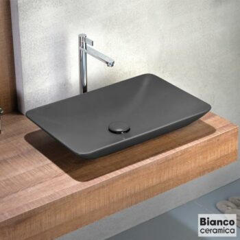 Bianco Ceramica Rio 38060-421 Νιπτήρας επικαθήμενος 60x37,7 cm από πορσελάνη Anthracite matt