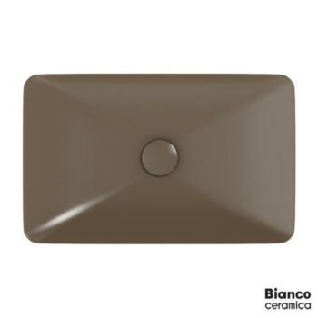 Bianco Ceramica Rio 38060-530 Νιπτήρας επικαθήμενος 60x37,7 cm από πορσελάνη Taupe matt - Image 2
