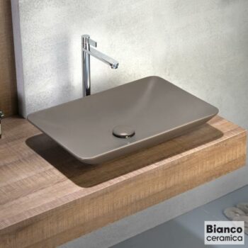 Bianco Ceramica Rio 38060-530 Νιπτήρας επικαθήμενος 60x37,7 cm από πορσελάνη Taupe matt