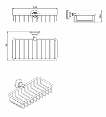 Performa Design Victoria 621-220 Σπογγοθήκη-Μπουκαλοθήκη μεταλλική επιτοίχια Bronze 24,6x15,9x6,65 cm - Image 2