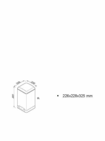 Geesa Professional 646-100 Χαρτοδοχείο επιδαπέδιο 6lt soft close μεταλλικό Chrome 23x23x32,5 cm - Image 2