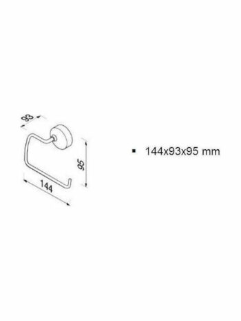 Geesa Series 27 2709 Χαρτοθήκη επιτοίχια μεταλλική Chrome 14,4x9,5x9,3 cm - Image 3