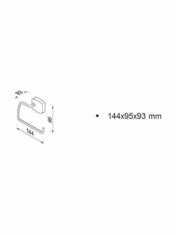 Geesa Thessa 2409 Χαρτοθήκη επιτοίχια μεταλλική Chrome 14,4x9,5x9,3 cm - Image 2