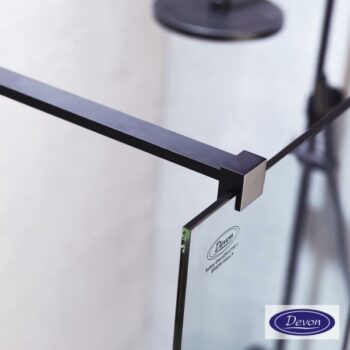 Devon Iwis Walk-In IW80C-400 Διαχωριστικό ντουζιέρας 77-79 x 200cm Clean Glass Black Matt - Image 2