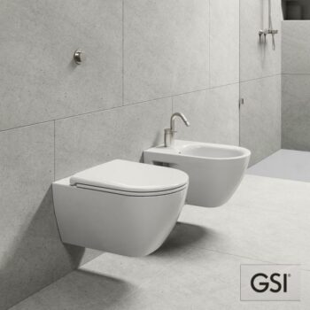 GSI Pura/55 882100C-300 Λεκάνη κρεμαστή 55 cm από πορσελάνη rimless με κάλυμμα soft close White - Image 2