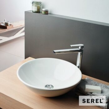 Serel 2012-300 Νιπτήρας επικαθήμενος στρογγυλός Φ45 cm από πορσελάνη White