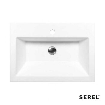 Serel 3042-300 Νιπτήρας Πορσελάνης ένθετος 60x42 cm White - Image 2